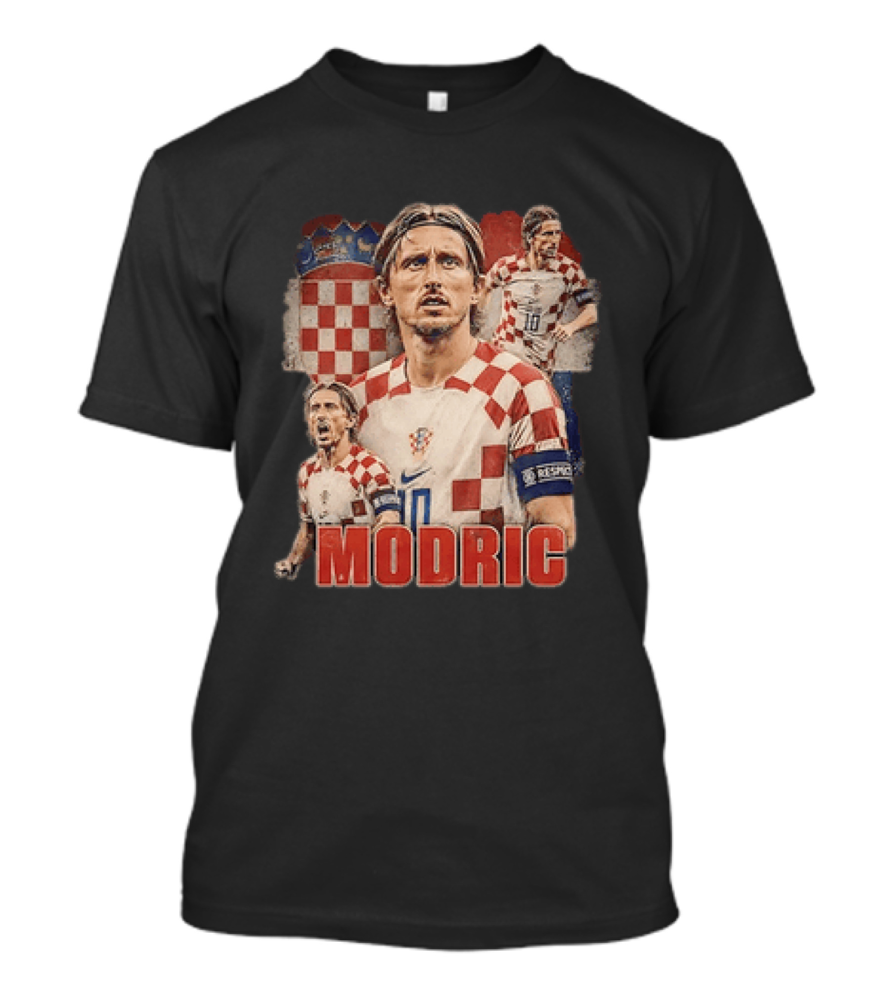 Luka Modric Croatia National Team Footballer With Croatian Flag And Number 10 T-Shirt