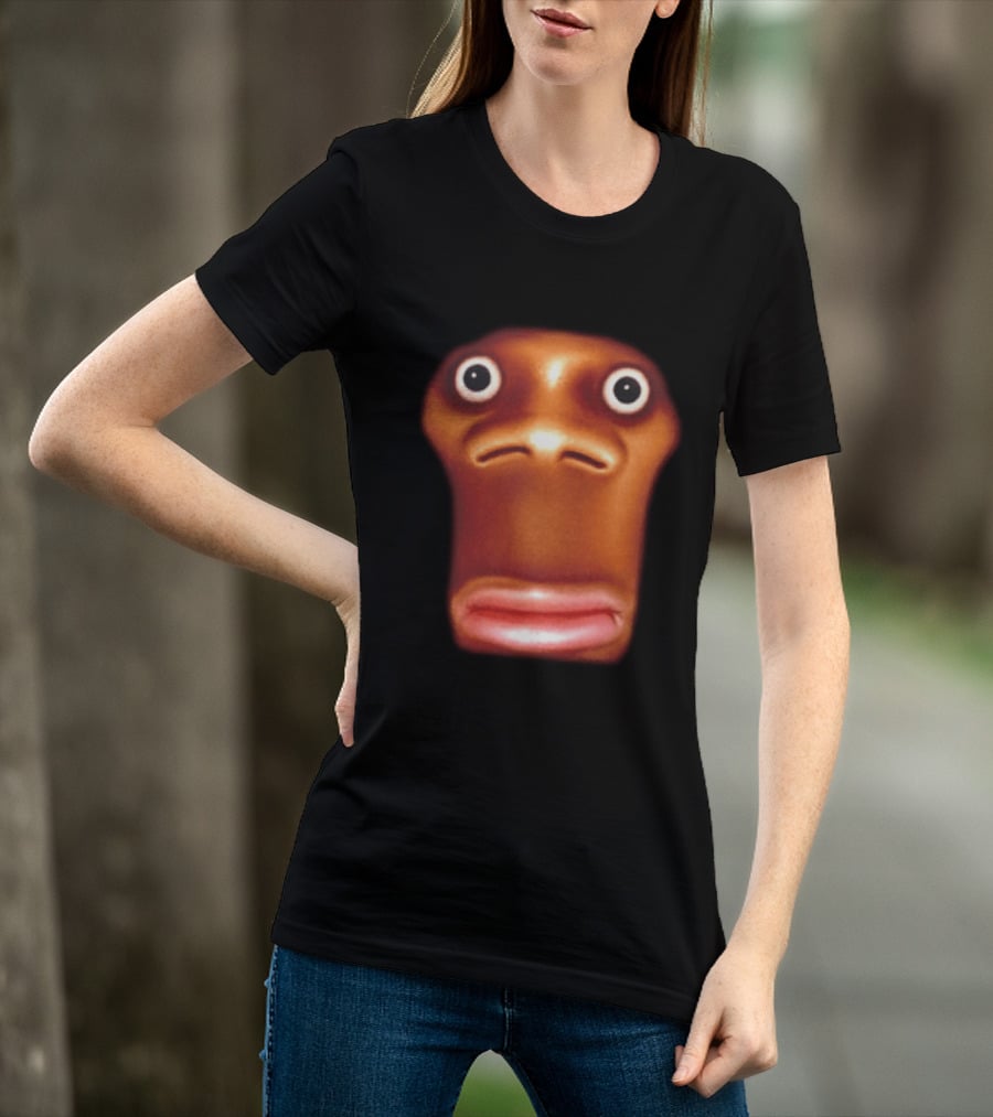 Stop Looking At Me Face Staring Meme Brown Expression T-Shirt