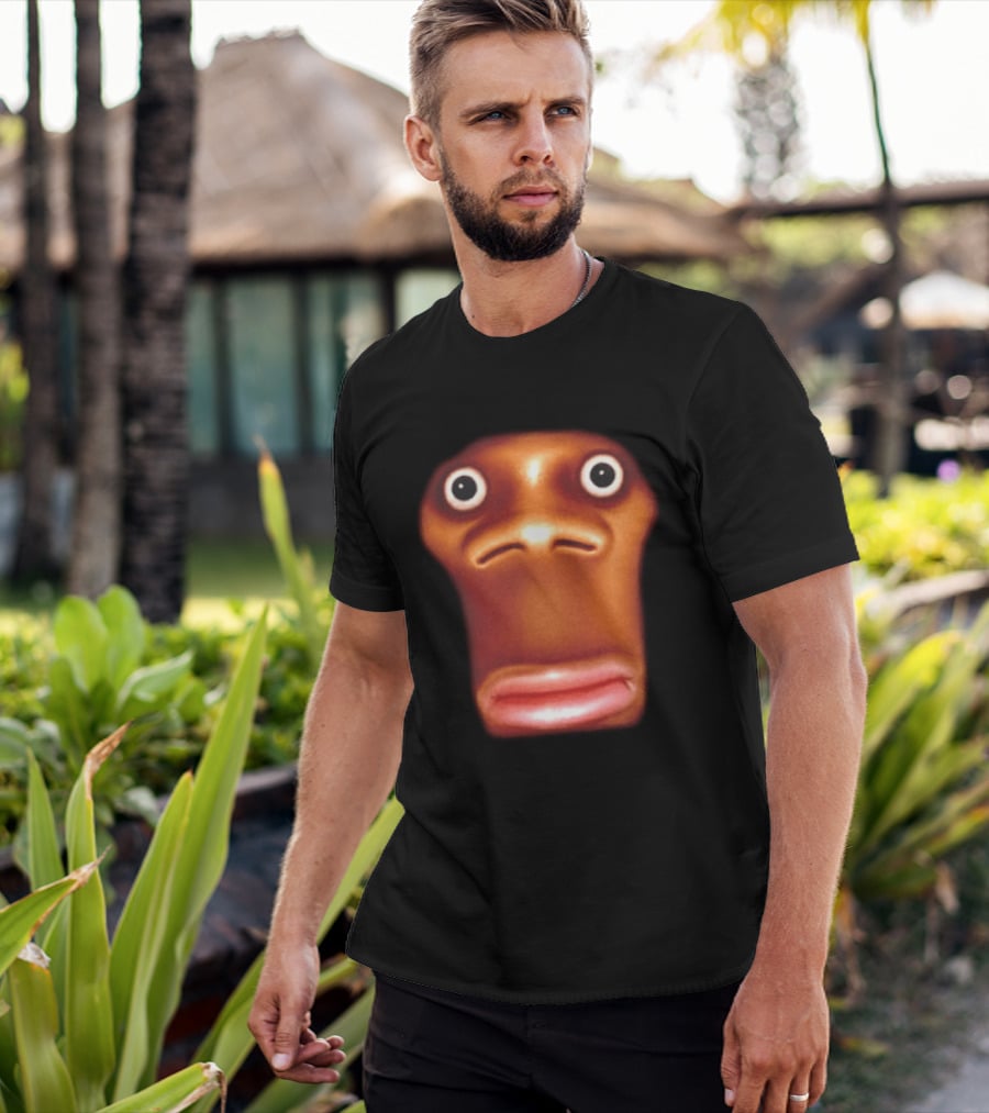 Stop Looking At Me Face Staring Meme Brown Expression T-Shirt