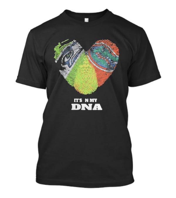 It's In My DNA Ireland And India Fingerprint Heart T-Shirt