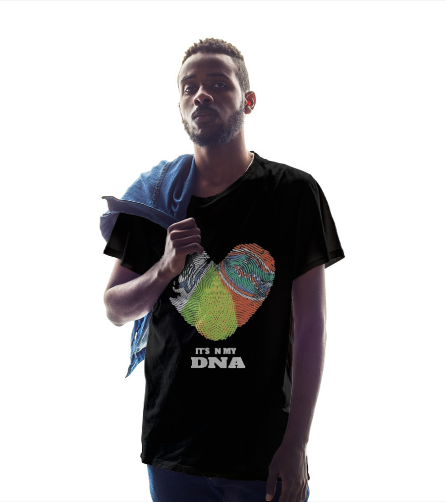 It's In My DNA Ireland And India Fingerprint Heart T-Shirt
