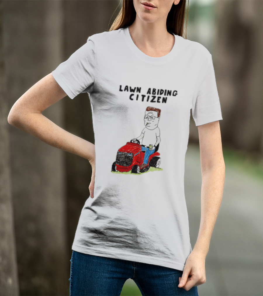 Lawn Abiding Citizen Hank Hill Cartoon Riding Mower Image T-Shirt