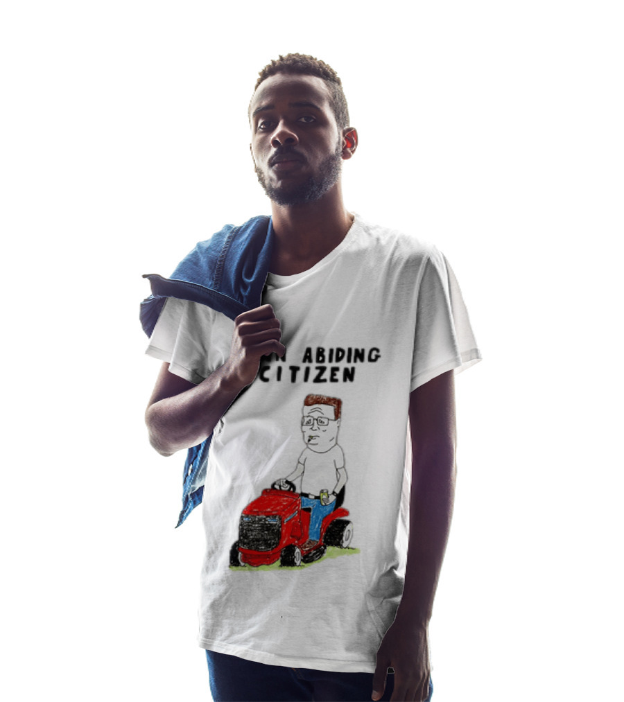 Lawn Abiding Citizen Hank Hill Cartoon Riding Mower Image T-Shirt