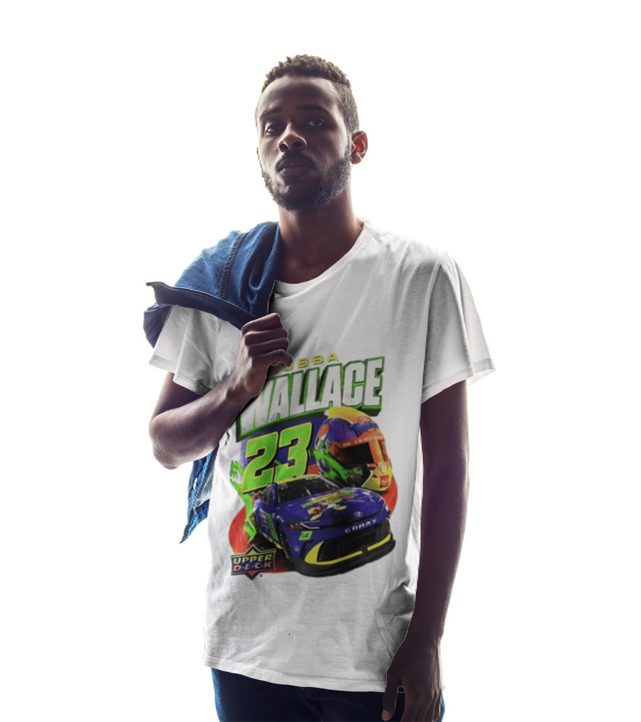 Space Jam's 30th Anniversary Bubba Wallace 23 Upper Deck Racing Car Helmet T-Shirt