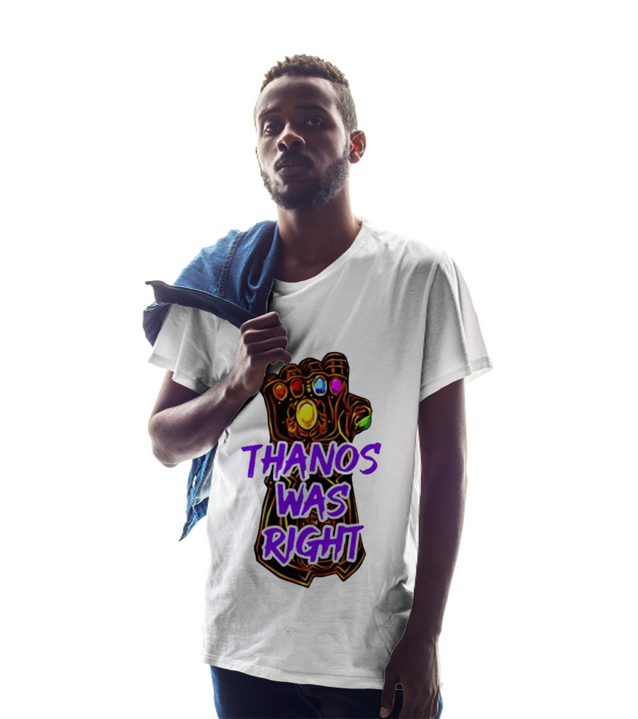 Thanos Was Right Marvel Infinity Gauntlet Bold Purple T-Shirt