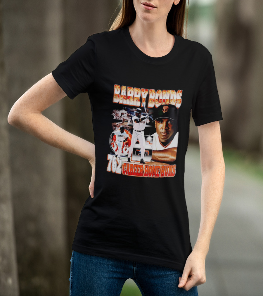 Barry Bonds Giants 25 San Francisco 762 Career Home Runs T-Shirt