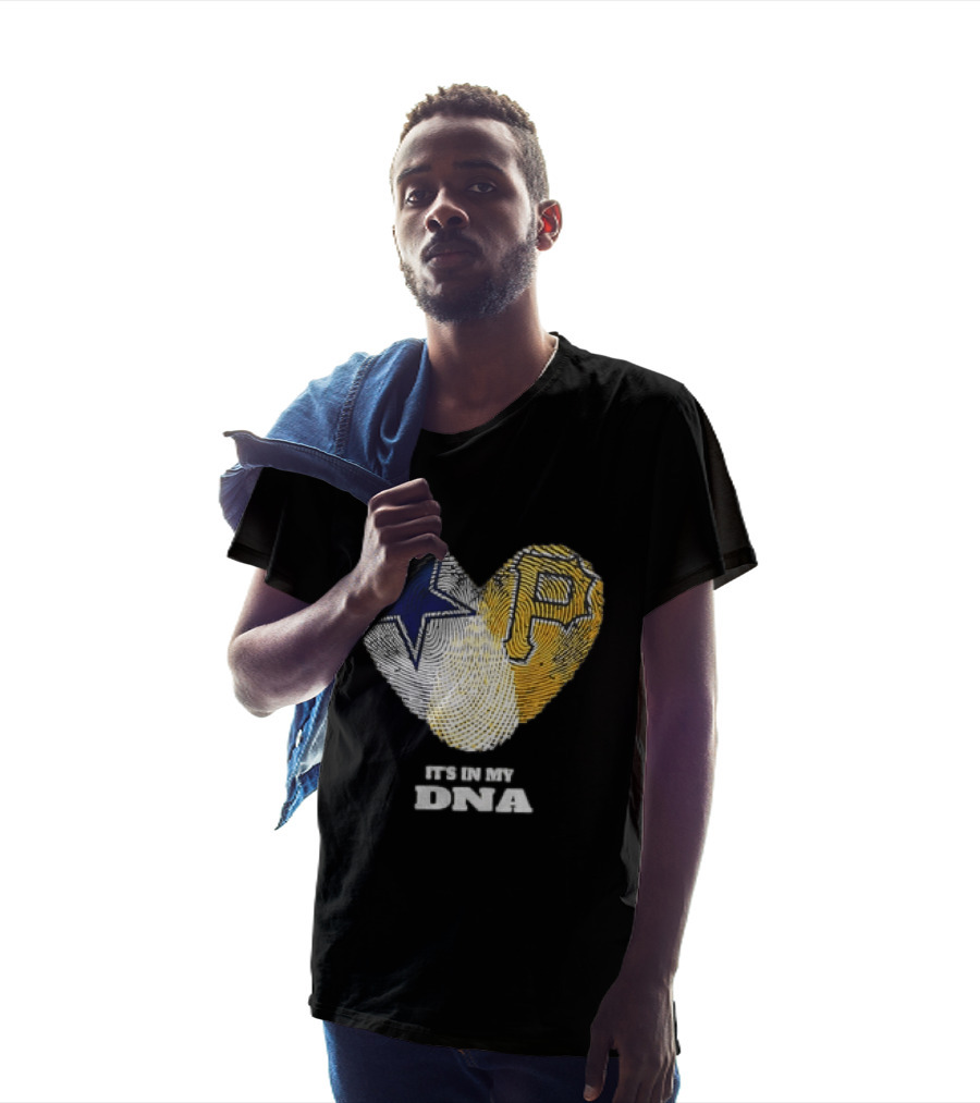 Dallas Cowboys Pittsburgh Pirates Heart Shape It's In My DNA T-Shirt