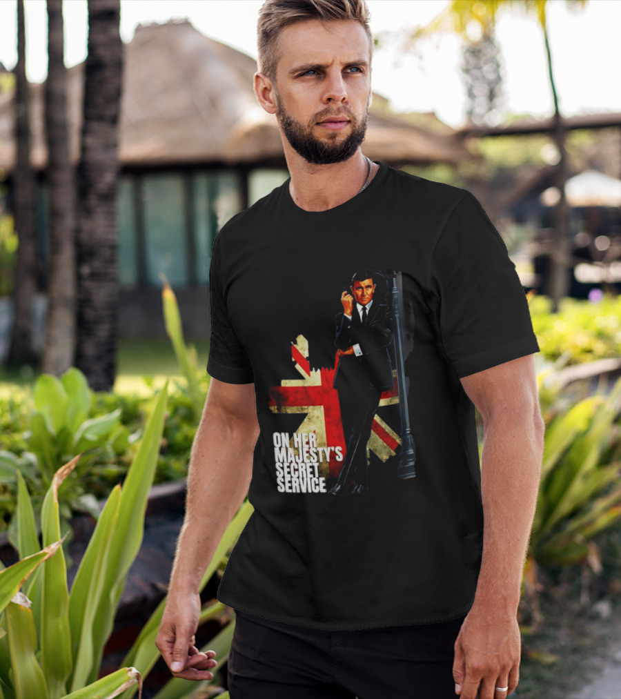 James Bond On Her Majesty's Secret Service British Flag Spy T-Shirt