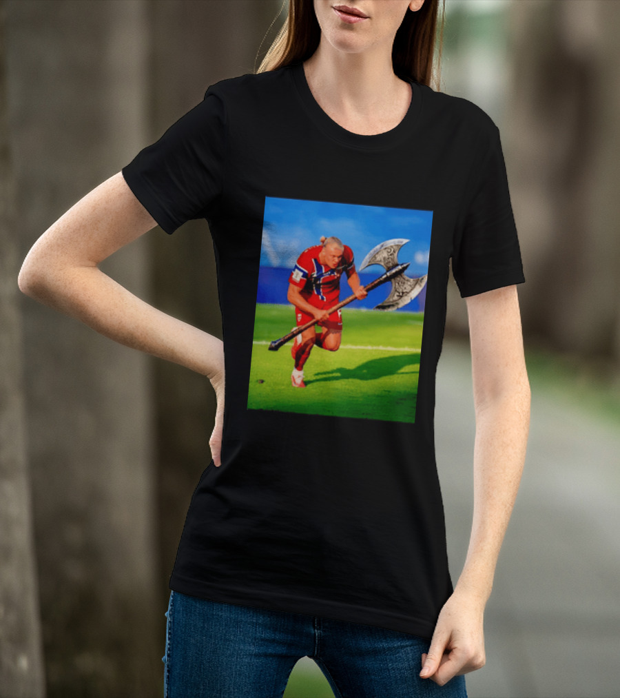 Erling Haaland Norway Viking Warrior Meme Football Team T-Shirt
