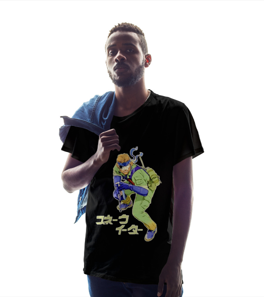 Naked Snake Metal Gear Solid Snake Eater Crouching Pose Japanese T-Shirt