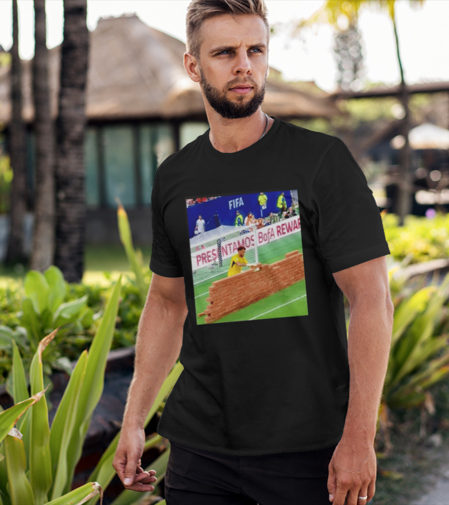 Vozinha Cape Verde FIFA Goalkeeper Meme Brick Wall Soccer Humor T-Shirt