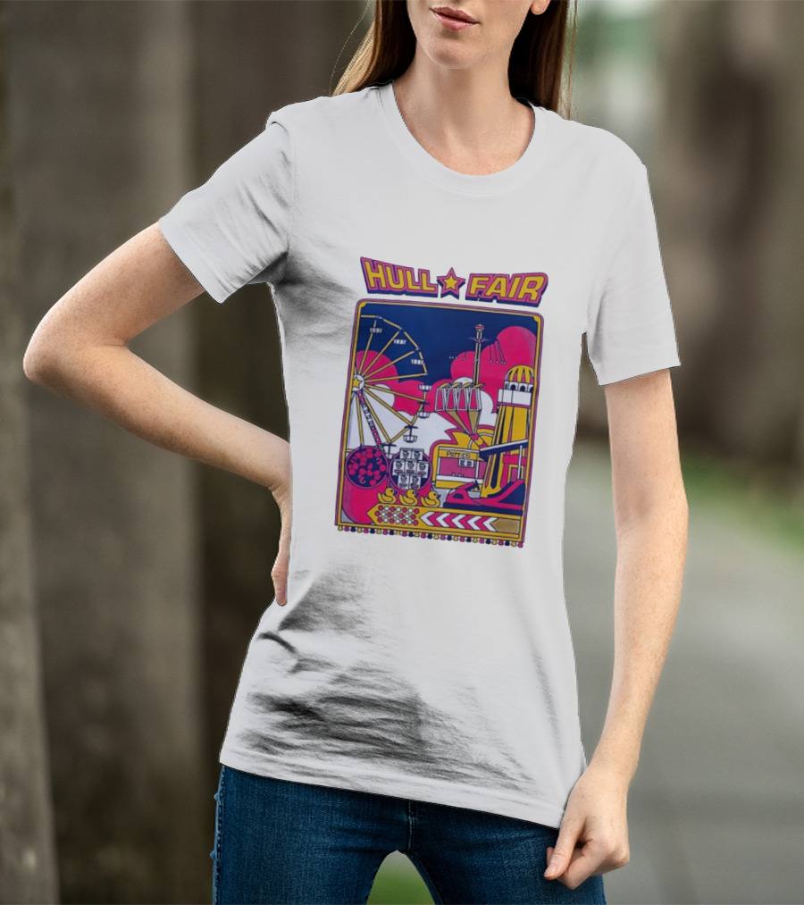 Hull Fair Patties Carnival Ferris Wheel And Helter Skelter Fun Attractions T-Shirt