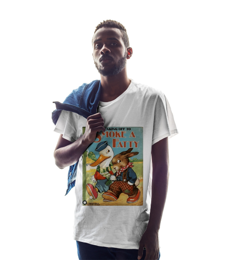 Sneaking Off To Smoke A Fatty Anthropomorphic Duck Rabbit Book Cover T-Shirt