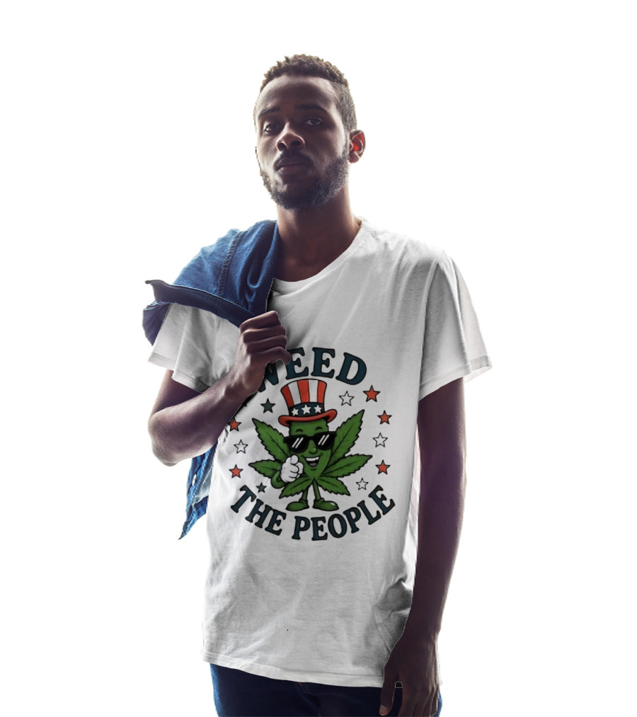 Weed The People Cannabis Uncle Sam Patriotic Leaf Stars T-Shirt