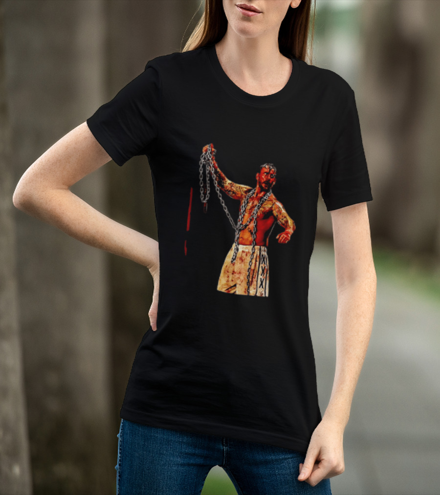 CM Punk Bloody Chain Wrestling WWE AEW Battle Attire T-Shirt