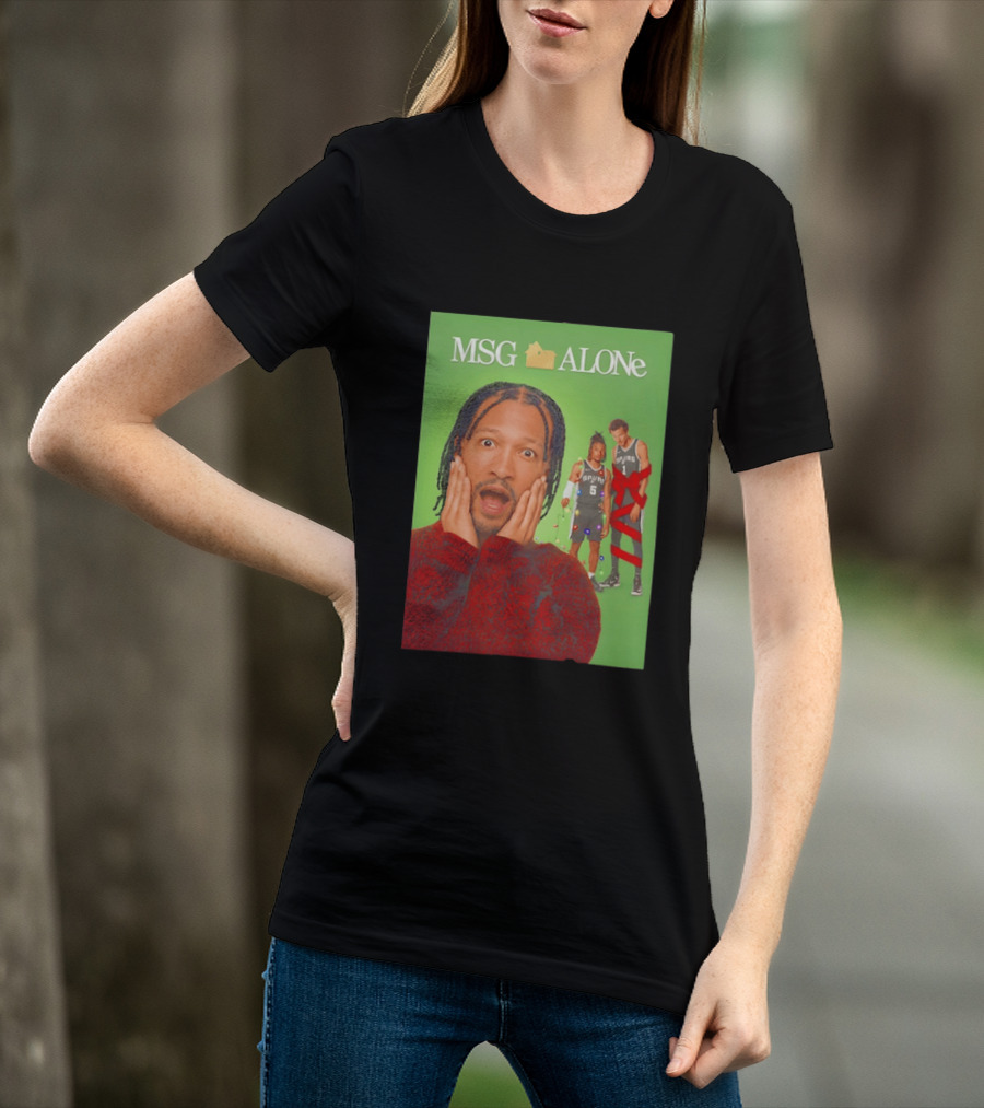 MSG ALONe Jalen Brunson Victor Wembanyama New York Knicks Home Alone NBA Basketball Spurs T-Shirt