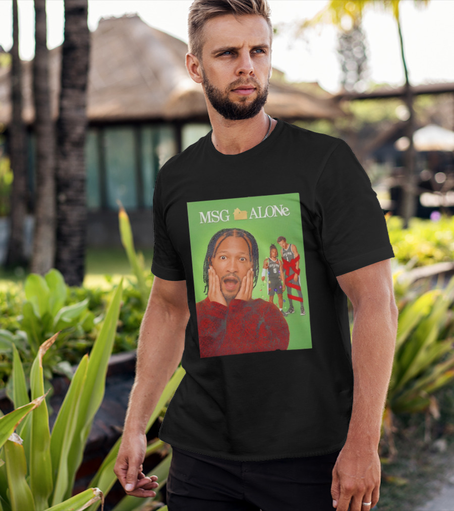 MSG ALONe Jalen Brunson Victor Wembanyama New York Knicks Home Alone NBA Basketball Spurs T-Shirt