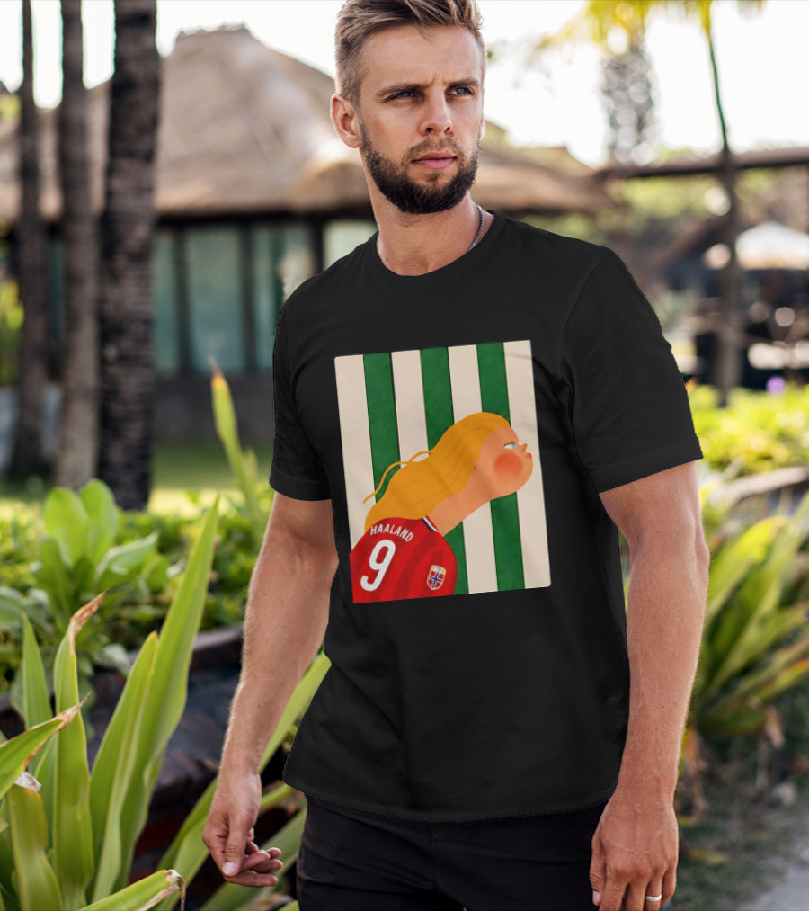 Erling Haaland No 9 Norway National Team Cartoon T-Shirt