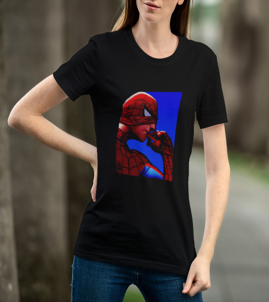 Spider Man Smoking Reaction Meme Awkward Superhero T-Shirt