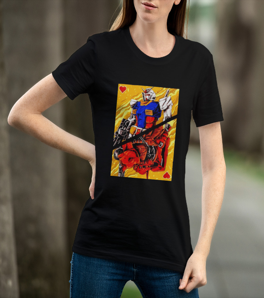 RX 78 2 Gundam Mobile Suit King Of Hearts Playing Card T-Shirt