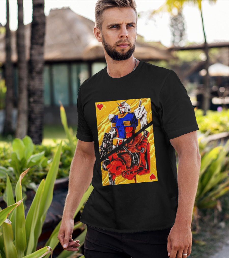 RX 78 2 Gundam Mobile Suit King Of Hearts Playing Card T-Shirt