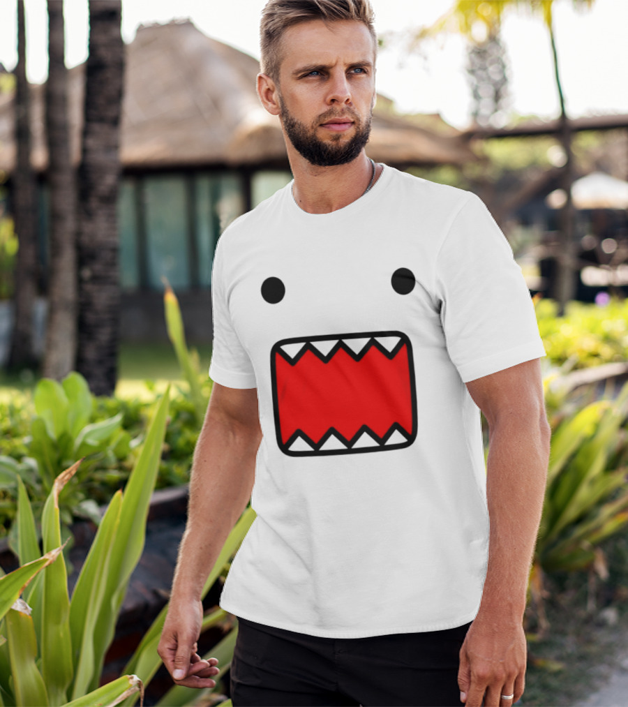 Domo Face Red And Pink Contrast T-Shirt