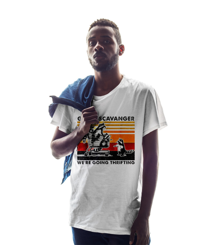 Get In Scavanger Raccoon Adventure We're Going Thrifting T-Shirt