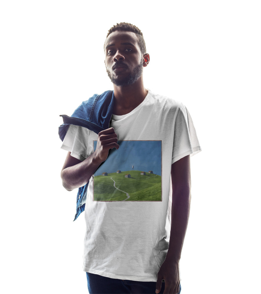 I Would Rather Be Here Btw Backrooms Level 94 Green Hills And Houses T-Shirt