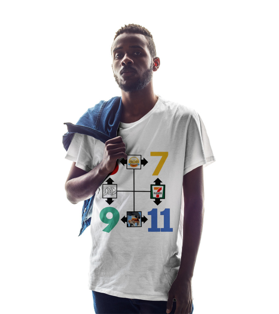 Six Seven 6 7 9 11 Emoji Wojak Meme Diagram Edgy Dark Humor T-Shirt