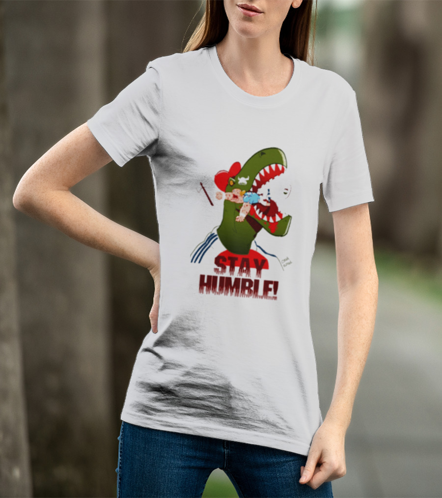Stay Humble Rex Eating Person Dinosaur T-Shirt