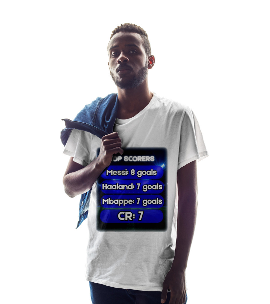 Top Scorers Messi 8 Goals Haaland 7 Goals Mbappe 7 Goals CR7 T-Shirt