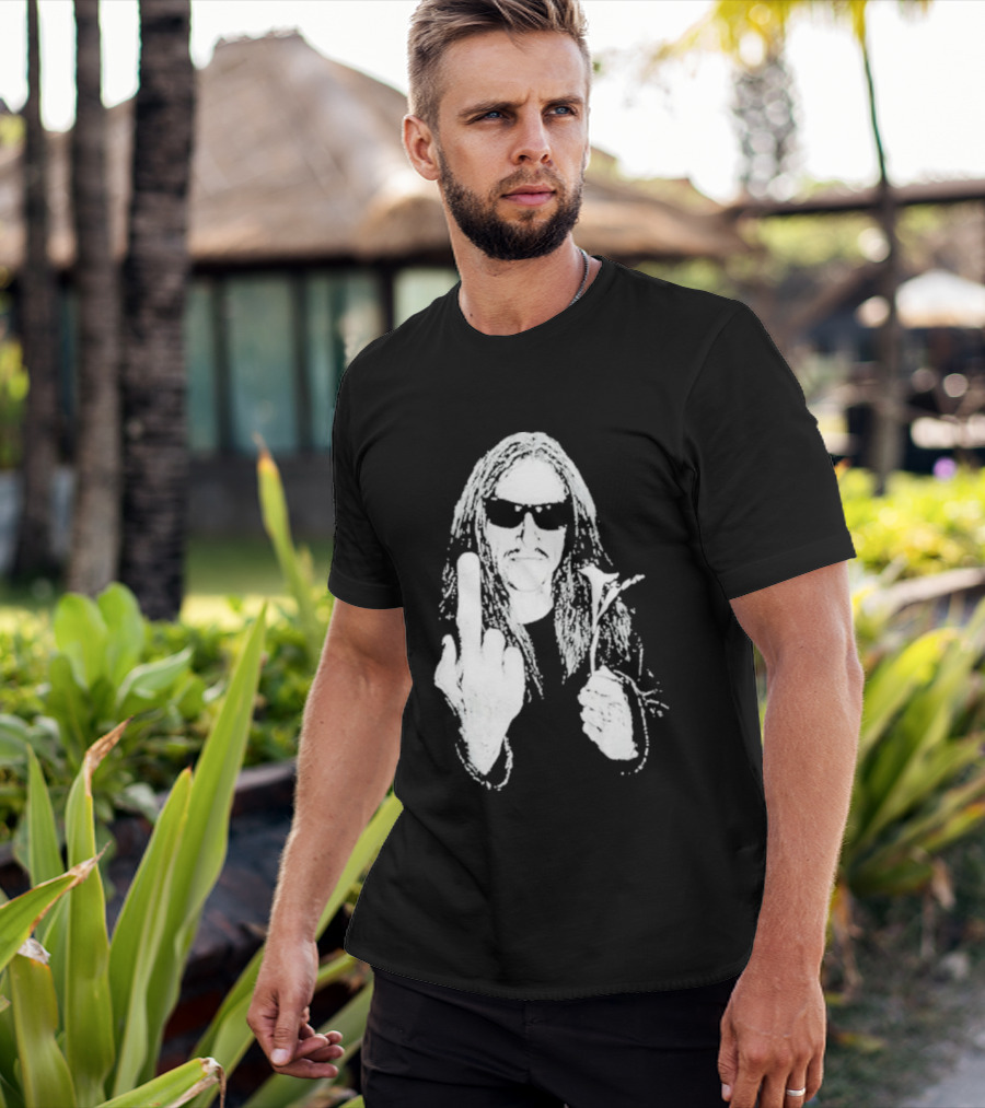 Lemmy Kilmister Middle Finger Flower Motorhead T-Shirt
