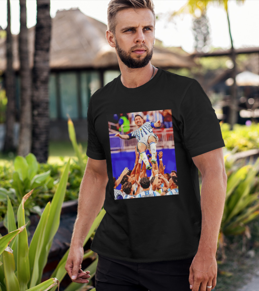 Lionel Messi Argentina Victory Celebration Team Lift T-Shirt