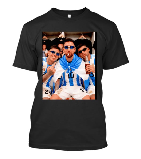 Argentina National Team Lionel Messi Enzo Fernandez Cristian Romero Celebration T-Shirt