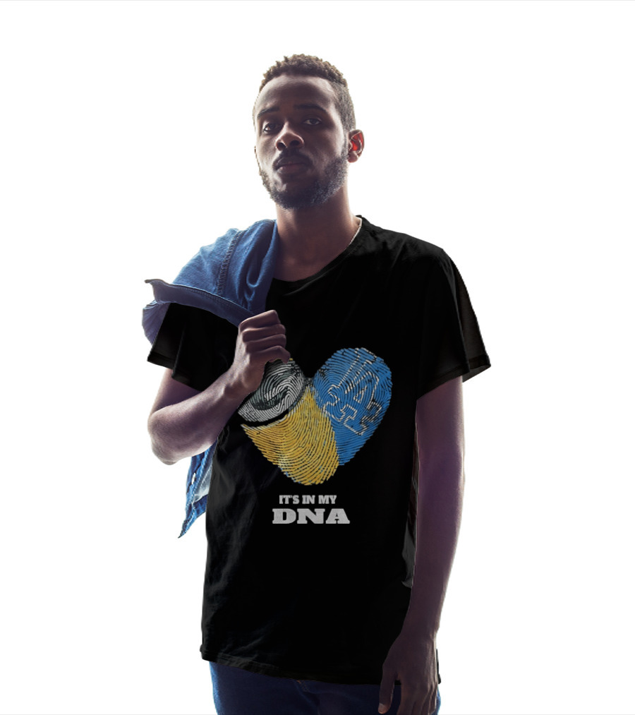 Green Bay Packers Los Angeles Dodgers It's In My DNA Fingerprint Heart T-Shirt