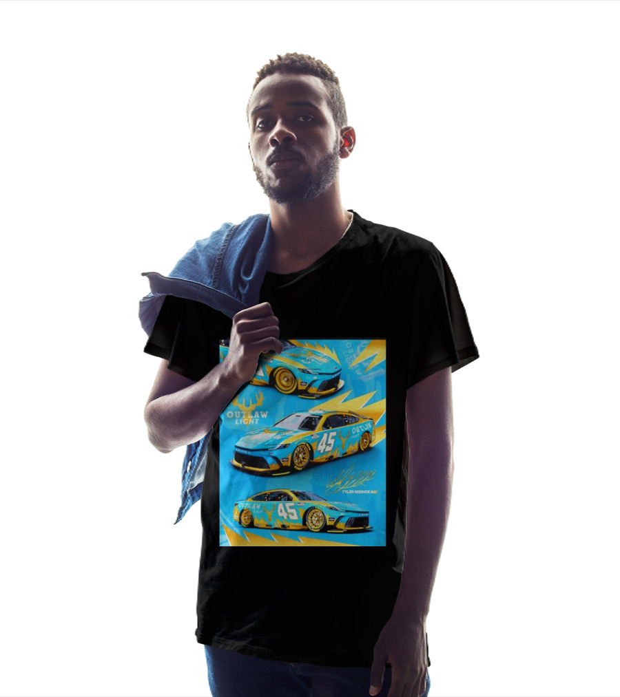 Tyler Reddick 45 Outlaw Light NASCAR Cup Series Toyota Camry Racing Car T-Shirt