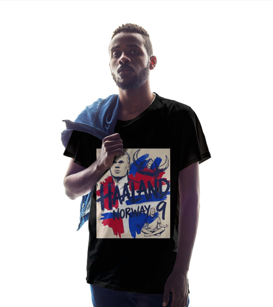 Norway Haaland Number 9 Viking Helmet Football T-Shirt