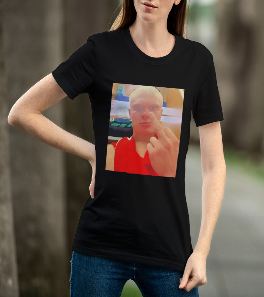 Norway Erling Haaland Middle Finger Selfie T-Shirt