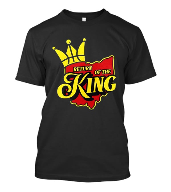 Return Of The King LeBron James Cleveland Cavaliers Basketball Crown Ohio Map T-Shirt