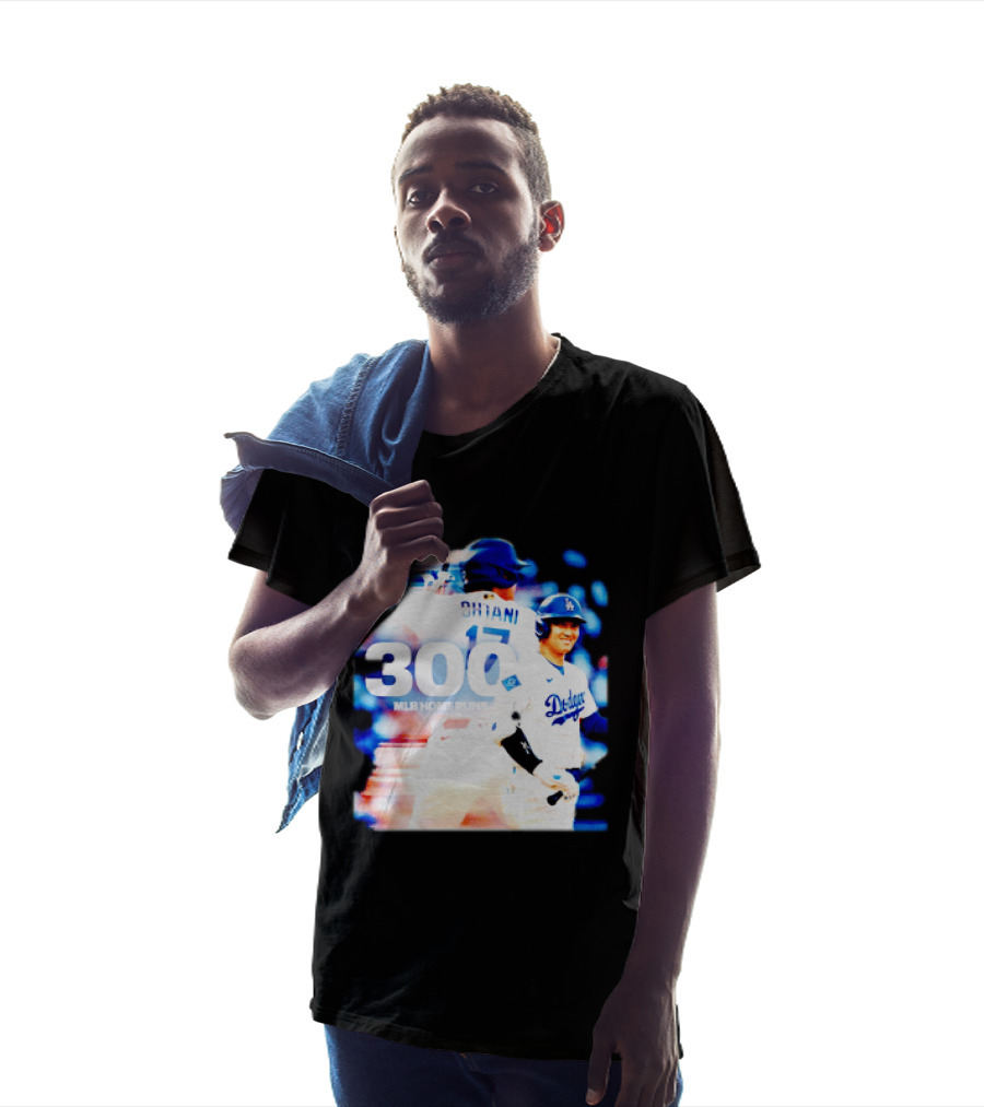 Shohei Ohtani 300 MLB Home Runs Los Angeles Dodgers Milestone Celebration T-Shirt