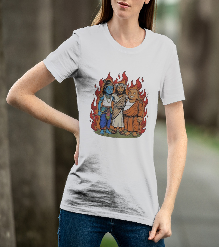 You Cannot Treat People Like Garbage Krishna Jesus Buddha Friendship T-Shirt