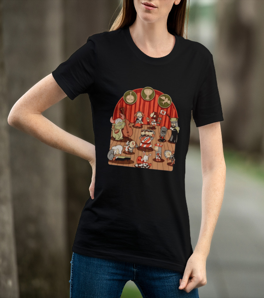 British Comedy Cartoon Characters Dancing On Stage T-Shirt