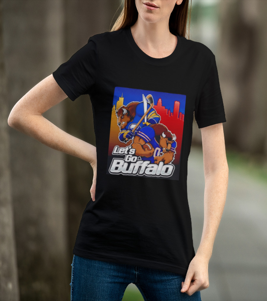Let's Go Buffalo City Sports Teams Hockey Football Collage T-Shirt