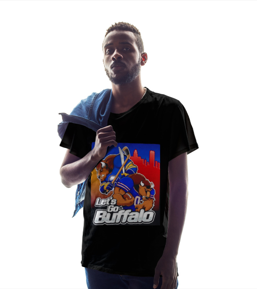 Let's Go Buffalo City Sports Teams Hockey Football Collage T-Shirt