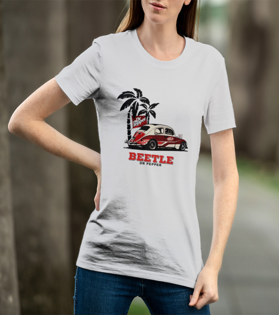 Beetle Dr Pepper Volkswagen Car With Palm Tree T-Shirt