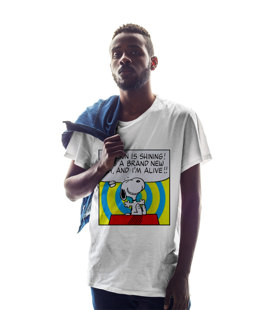 Snoopy The Sun Is Shining It's A Brand New Day And I'm Alive T-Shirt
