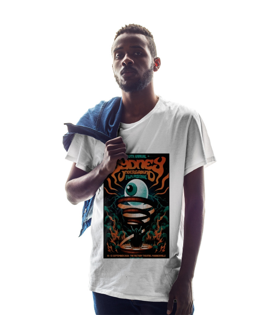 20th Annual Sydney Underground Film Festival Sept 10 13 2026 The Factory Theatre Marrickville Vintage Eye Spiral T-Shirt