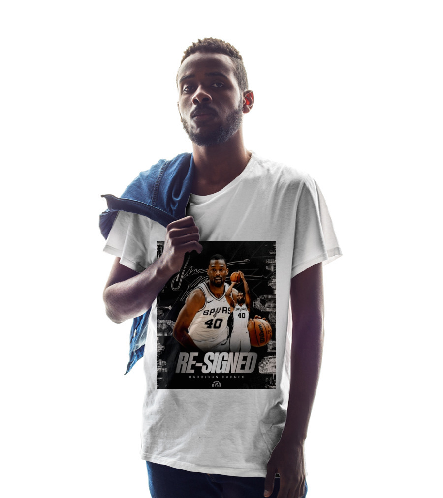 Re Signed Harrison Barnes Spurs 40 Basketball Return T-Shirt