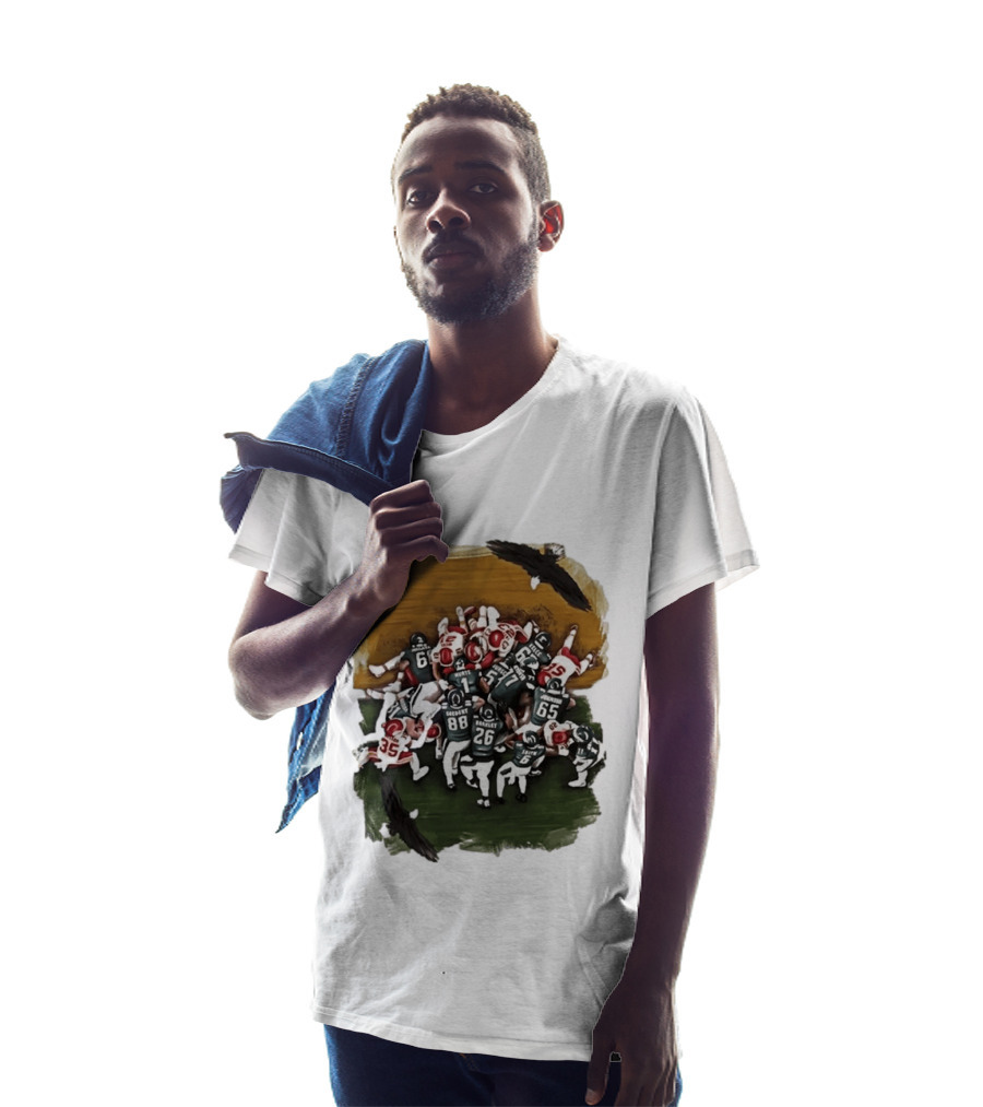 Philadelphia Eagles Tush Push Football Play Action With Team Players And Opponents T-Shirt