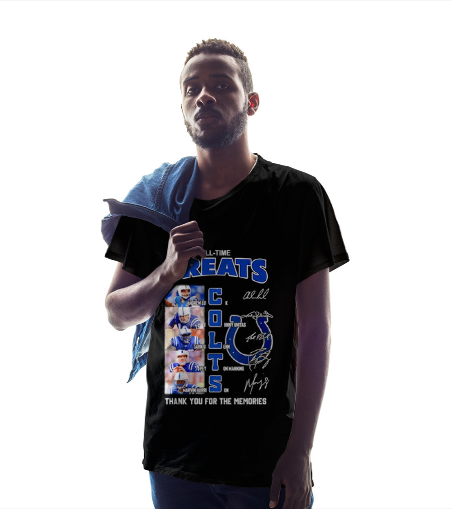 All Time Greats Indianapolis Colts Autograph Signatures Thank You For The Memories T-Shirt